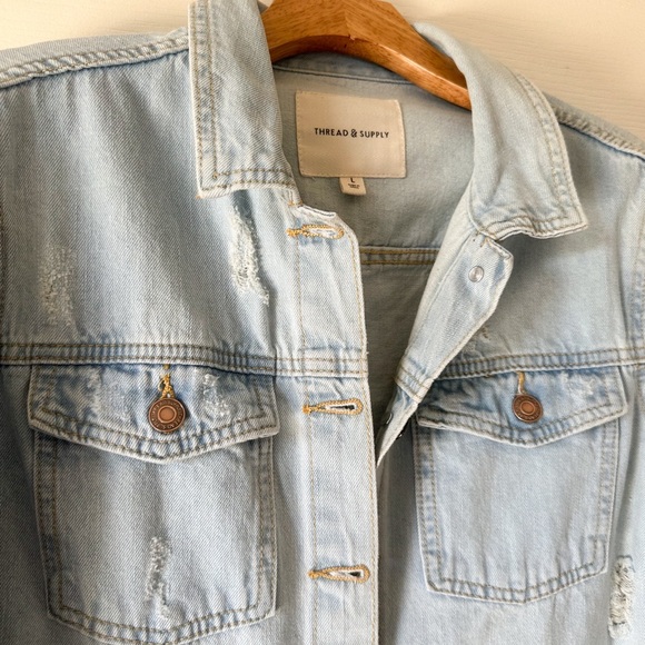 Thread & supply from Vici denim shacket jacket Large - Picture 2 of 5